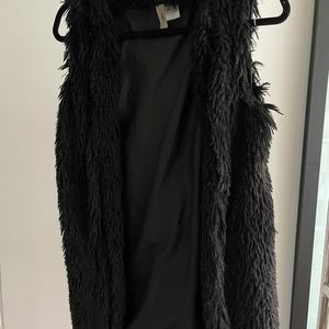 Black fur vest